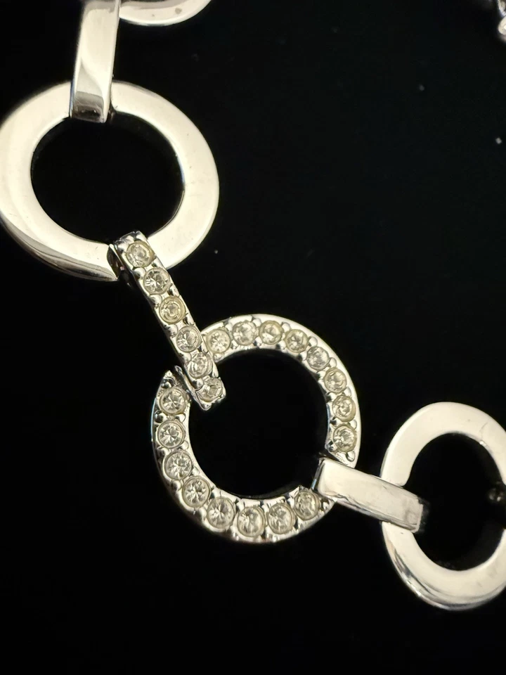 Pulsera SWAROVSKI Circular Cristal Transparente Palanca Tono Plata Foto 4 de 4