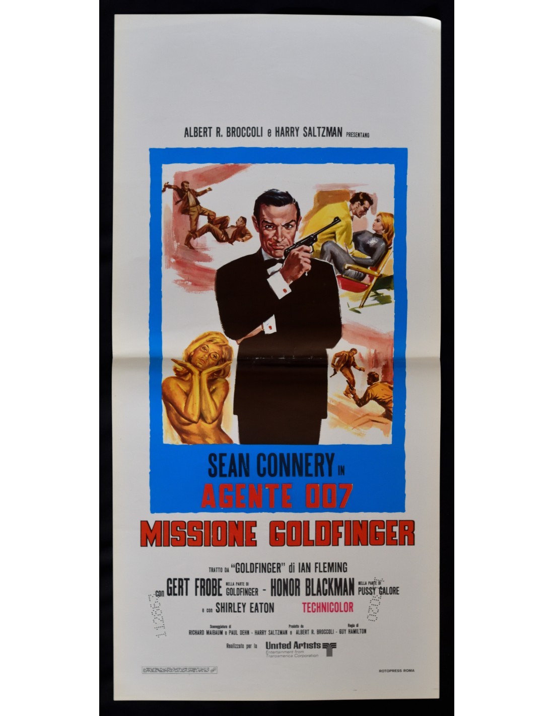 Locandina originale film Agente 007 - Missione Goldfinger (1964) - Regia di Guy Hamilton