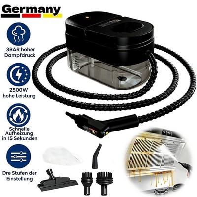 Tragbarer Dampfreiniger 2500W mit Schlauch und 9 Teilen für vielseitige Nutzung