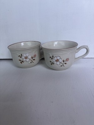 Vintage The Covington Edition Stoneware Hand Decorated Flat Cups Mugs Set Japan