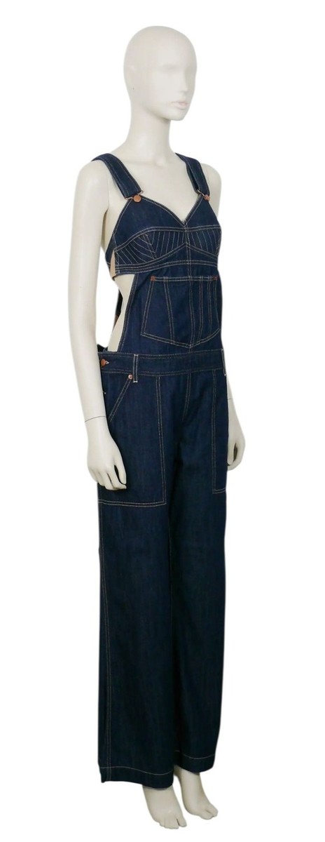 levis jean paul gaultier 　MADE in poland Jean Paul Gaultier x Levi's Iconic Raw Blue Denim Jumpsuit Size L