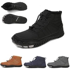 Men Winter Snow Boots Barefoot Ankle Boots Outdoor Non-Slip Travel Hiking Shoes