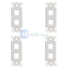 4 PCS Keystone Wall Plate Insert 2 Dual Port Hole for Decora Wallplate White
