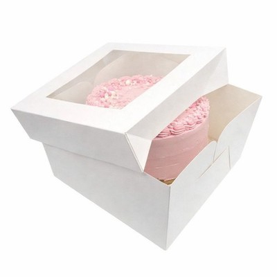 Weiße Tortenbox mit klarem Schaufenster | Perfekt für Geburtstage, Hochzeitstorten