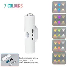 Magnetic RGB LED Night Light Smart Motion Sensor USB Rechargeable Ambient Lamp