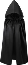 Kids Hooded Cloak Robe Halloween Cape Cosplay Costumes,  Age 3-4 - Black