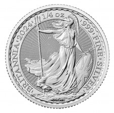 2024 FINE SILVER BRITANNIA 1/4 OZ FIFTY 50 PENCE COIN STAMPED NATHAN NOT 1OZ