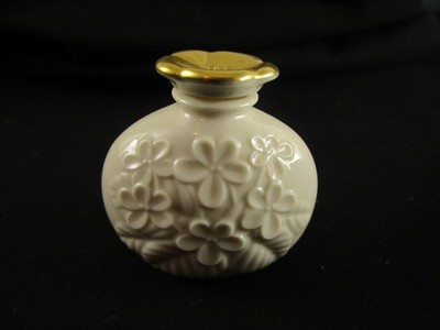 Lenox China Perfume Bottle Floral Design Gold Flower Top Made in USA