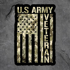 Army Veteran Sticker Vinyl Decal Camo Flag Patriotic Military Art