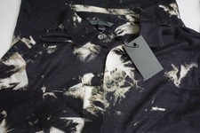 John Varvatos Linen Distressed Bleach Pattern Button Up Shirt XS Brand New