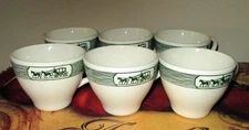 Set of 6 Scio Green OLDE ORLEANS Horse Carriage Coffee Tea Cups