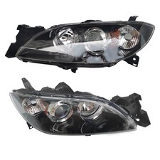 Black Halogen Headlights Assy For 04-2009 Mazda 3 Mps Mazdaspeed Gen 1 Black Halogen Headlights Assy For 04-2009 Mazda 3 Mps Mazdaspeed Gen 1