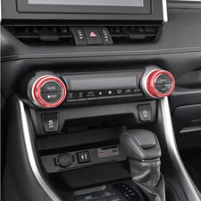 Dashboard Console Air Condition Knob Red Trim For 2019-2023 Toyota RAV4