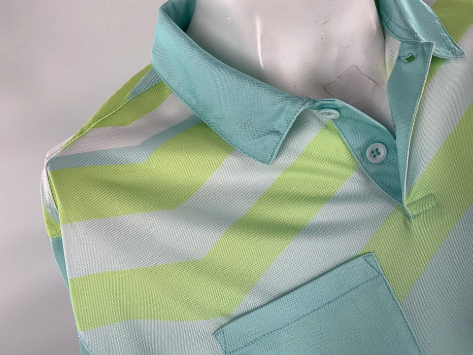 Ping Modern Fit Golf Polo Shirt L Men Light Blue Neon Poly LNWOT YGI L2-311 - Image 3 of 4