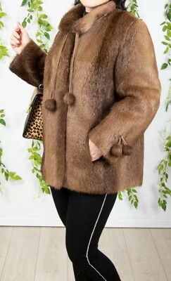 L-XL Superior Real Nutria Fur Coat Luxury Jacket Beautiful | eBay