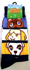 2 Pair Animal Crossing Video Game Novelty Crew Socks OSFM Fits 7-12 2022 New NOS