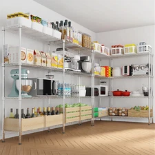 4 Tier Heavy Duty Metal Storage Shelf Wire Shelving 1500Lbs Capacity for Garage