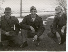 WWII Soldier in Uniform on base X2 B/W Photo 1940"s 3.5 x 4.5"