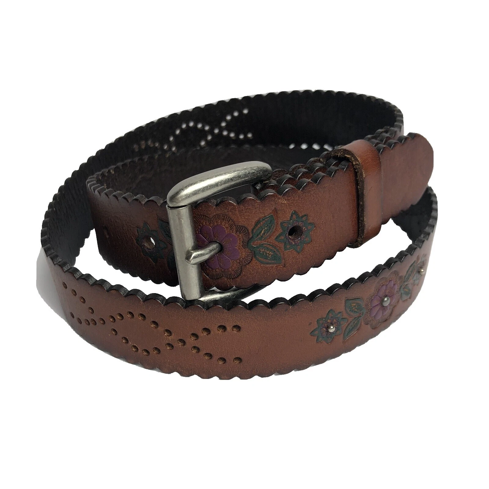 Cinturón de Cadera Mujer Cuero Cinturones de flores
