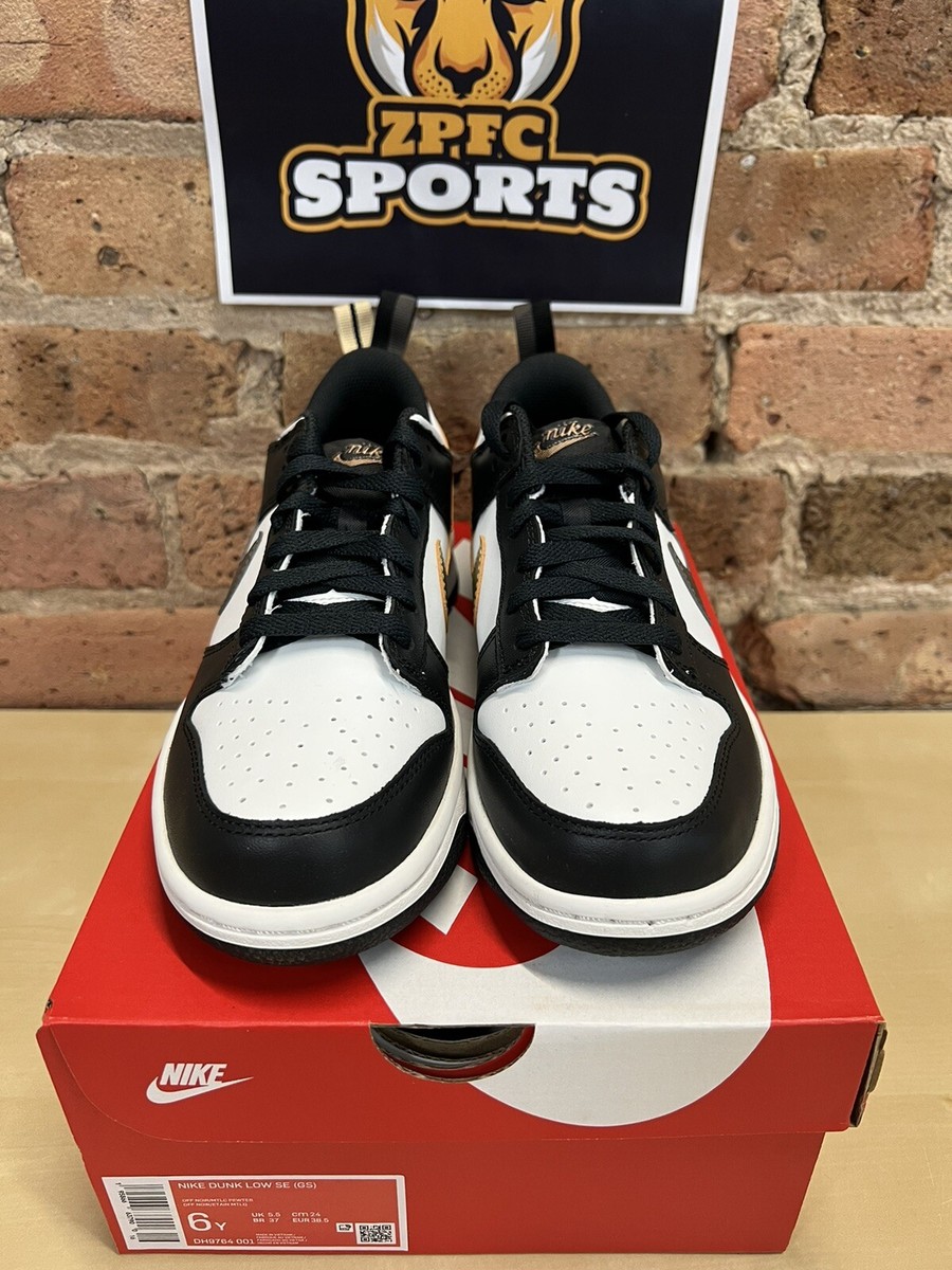 Nike Dunk Low SE Black White Metallic GS DH9764-001 | eBay