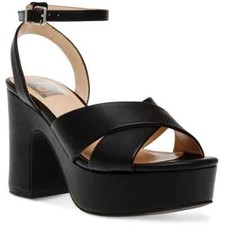 DV By Dolce Vita Womens Maggie Black Platform Sandals 10 Medium B,M 