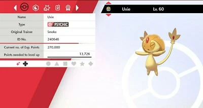 NINTENDO ✨Shiny✨ Uxie Ultra Worm Hole For Pokémon Sword & Shield