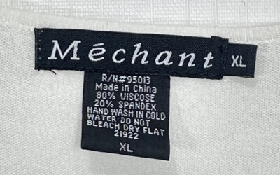 Mechant Sweater Top XL White Floral Pullover Stretch Knit Shirt | eBay