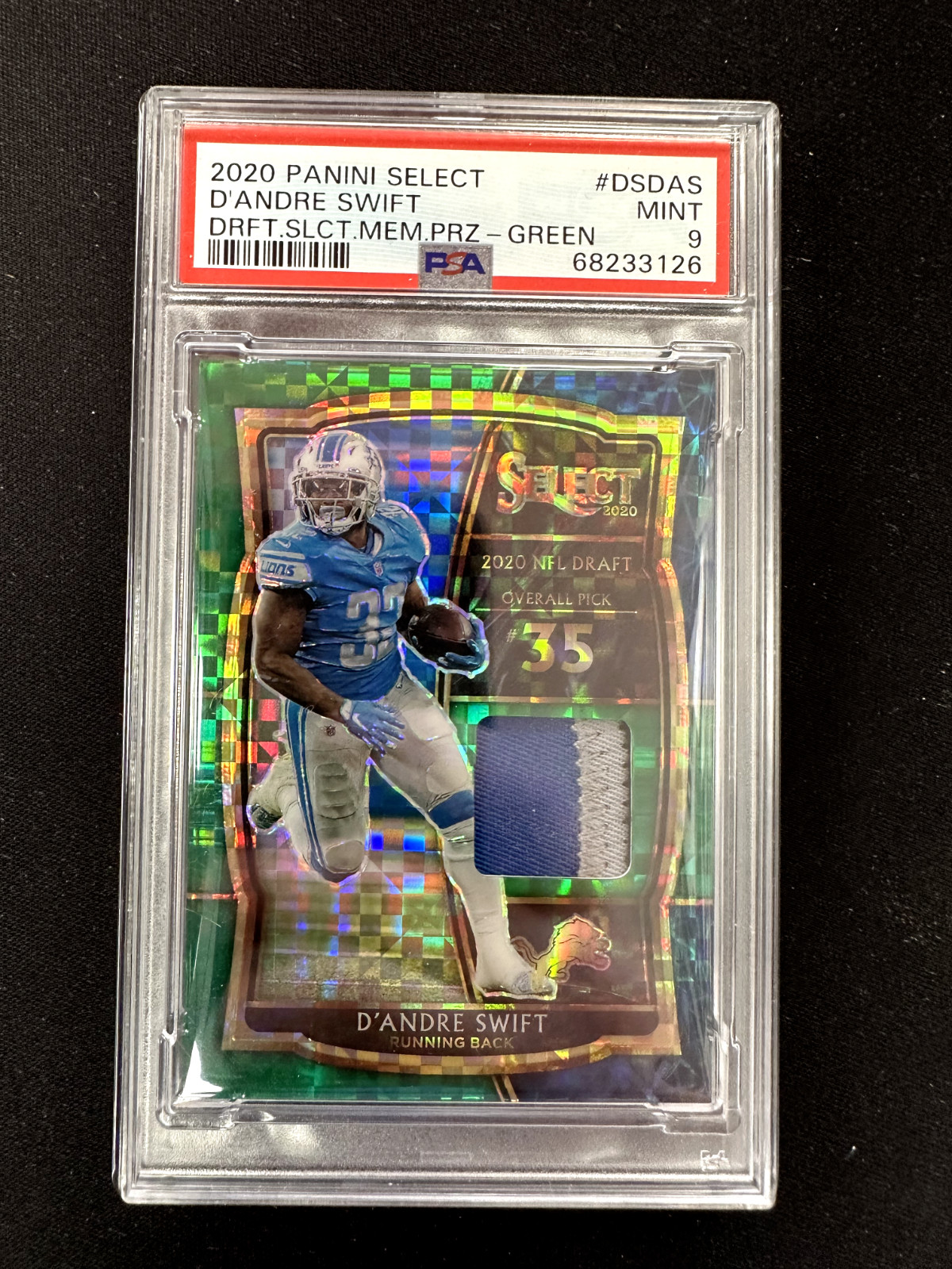 D'Andre Swift Panini Select Draft Selections Memorabilia Prizm #DSDAS Green