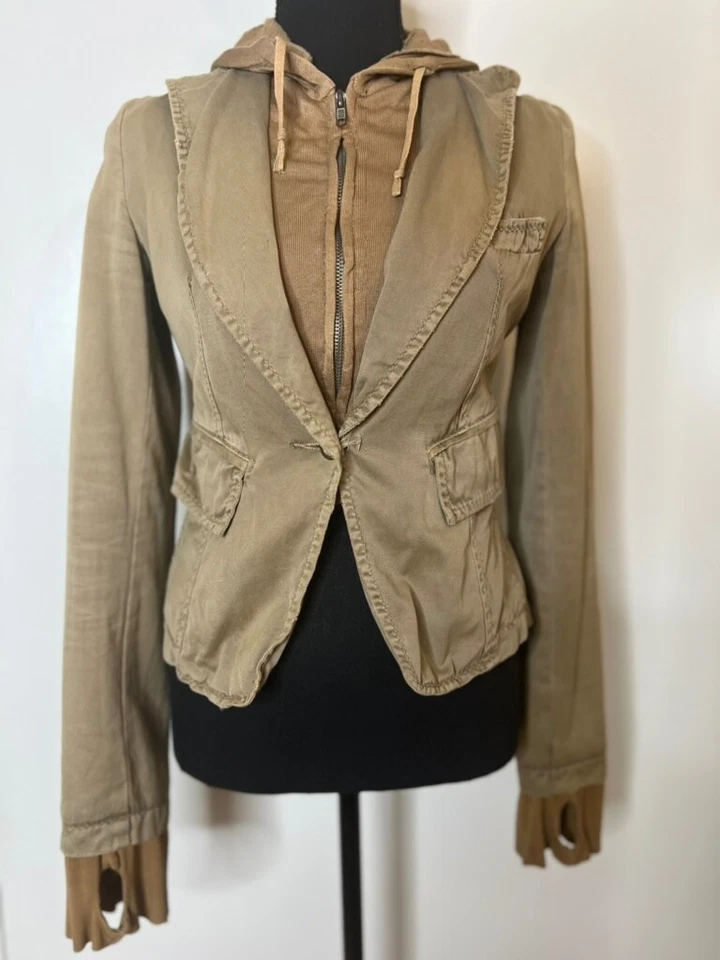 DA-NANG Women's Blazer Style Hooded Jacket with Layered Look - Size XS - Image 2 of 4