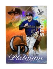 TREVOR STORY 2017 BOWMAN PLATINUM ORANGE REFRACTOR SSP /25! BOSTON RED SOX!