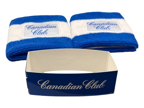 Canadian Club Blue & White Sweatband Wristband Pair - New - Never Used. Promo. - Picture 4 of 5