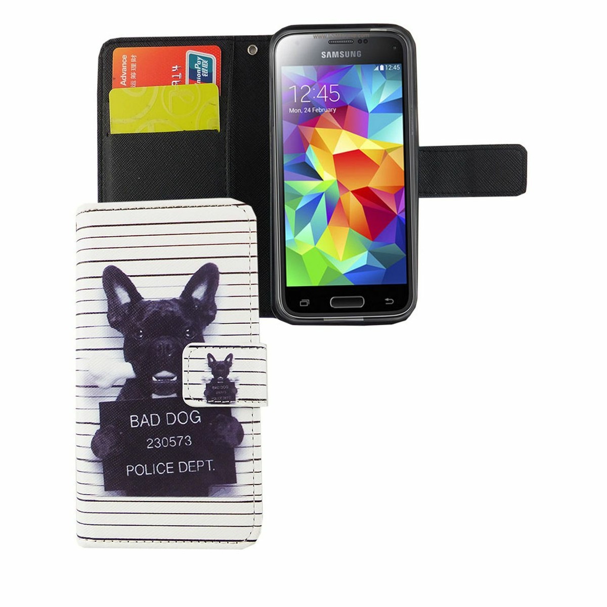 Phone case for Samsung Galaxy S5 Mini protective wallet cover 360