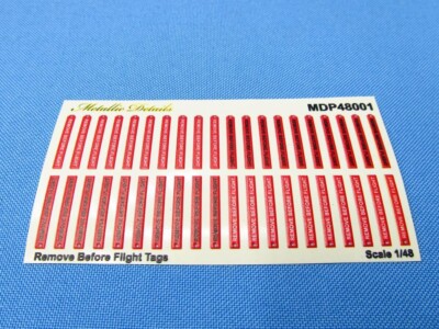 1/48 Metallic Details MDP48001 Remove before flight tags 3D Decals