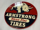 12in Armstron Rino Flex Tires Vintage Style Heavy Metal Steel Sign
