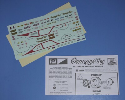 MPC Bill Jenkins Grumpy's Toy 1972 VEGA Pro Stock , Decals and Instructions 1/25