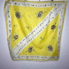 Vintage Yellow Rose Square Scarf