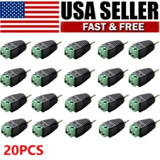 Speaker Wire Cable To Audio RCA Male Connector Adapter Jack Plug 20PCS