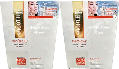 Smooth E Sunscreen Cream Physical SPF 50 Non Chemical White Babyface 15, 40 gm