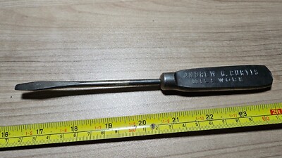 Vtg Andrew G. Curtis Millwork East Orange NJ Advertising Early Metal Screwdriver