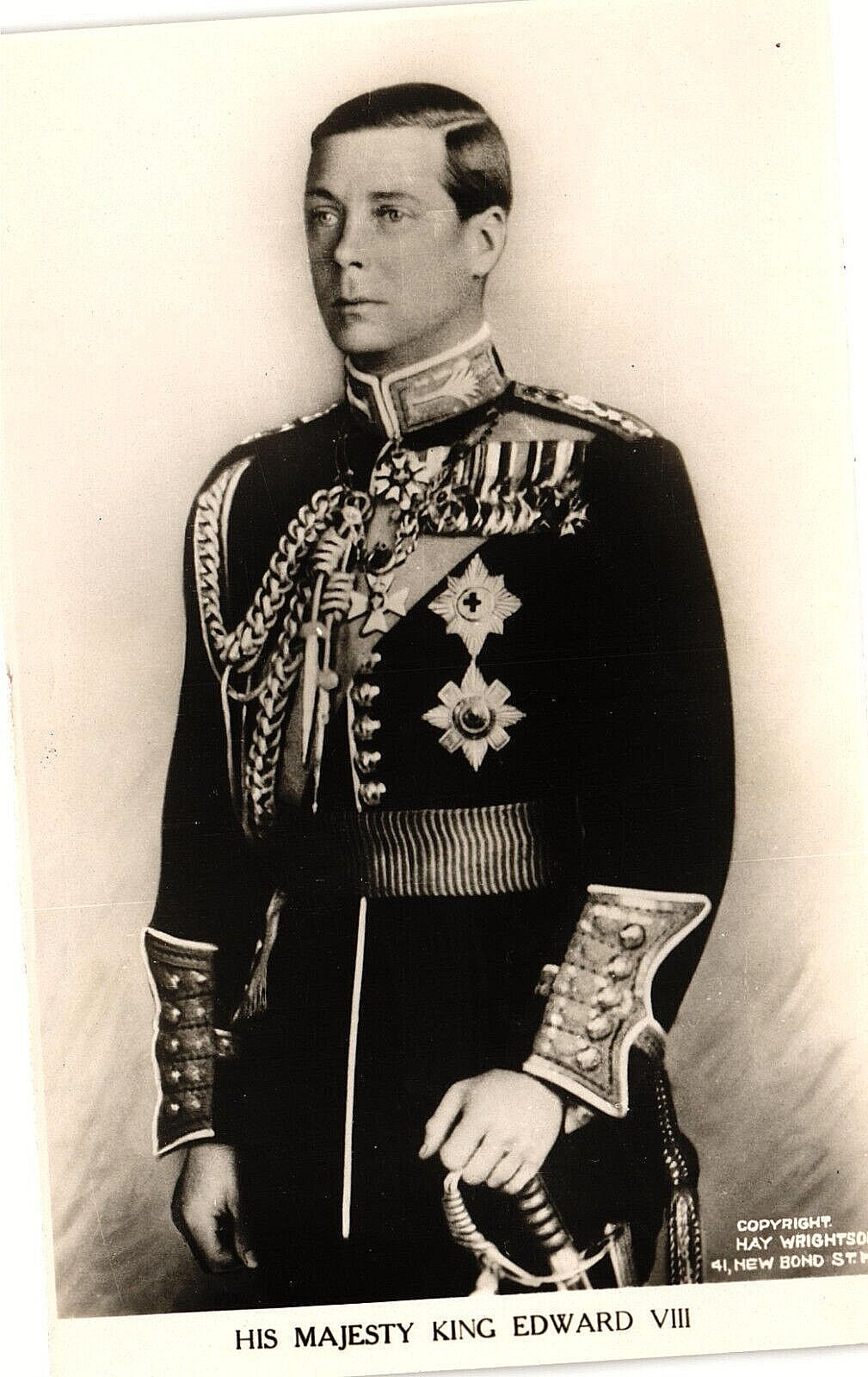 Real Photo RPPC Postcard His Majesty Edward VIII Military Uniform Unposted 1936