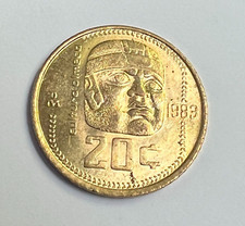1983 Mexico 20 Centavos, Olmec Culture Stone Head, KM#491, UNC