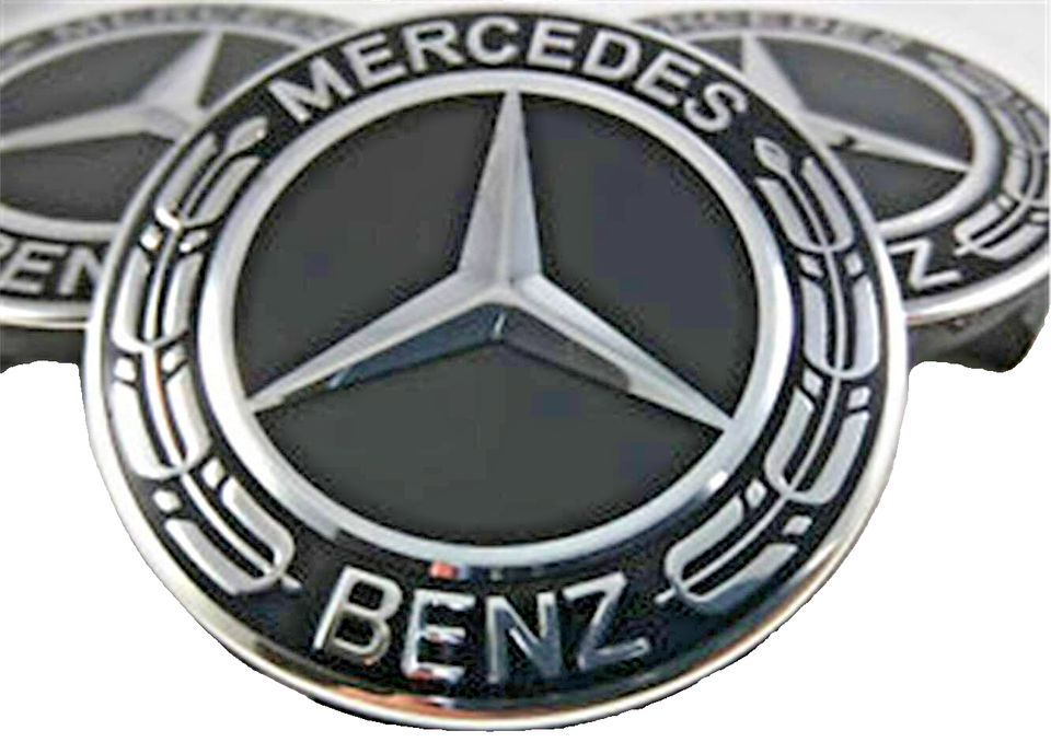 4x Mercedes Black Alloy Wheel Centre Hub Caps 75mm A B C E S M Class ML ...