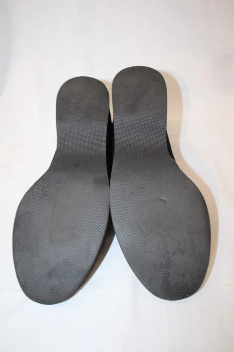 Tacones de cuña de cuero negro DONNA KAREN New York DKNY para mujer talla 10 España-B18 Foto 4 de 4