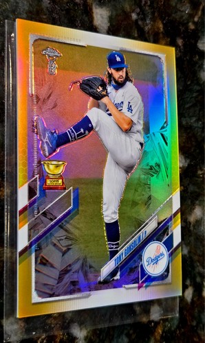 2021 Topps Chrome Ben Baller Tony Gonsolin Rookie Cup rifrattore oro SP 1/50 - Foto 2 di 3