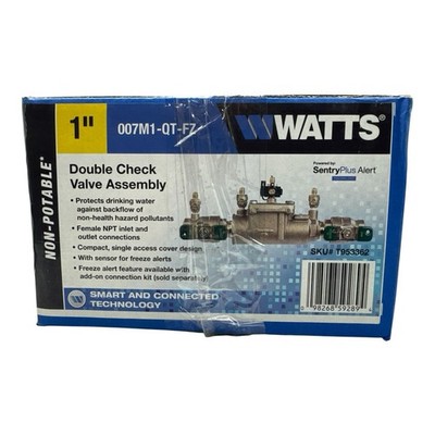 Watts 1'' Bronze Double Check Valve Backflow Preventer Assembly 007M1-QT-FZ New