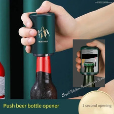 Magnetic Automatic Beer Bottle Opener Kitchen Stainless Steel Press Lid Beer