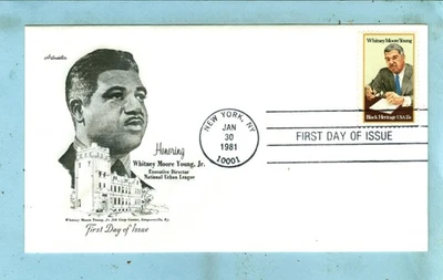 1981, Scott #1875, ARTMASTER FDC, "Honoring Whitney Moore Young, JR".... - Image 1 of 3