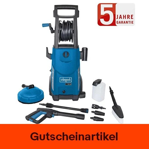 Scheppach Hochdruckreiniger HCE2200, 165 bar, Flächenreiniger Bürsten +Zubehör