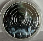 1 oz .999  UFO Aliens Milky fine silver round medal  - imperfect lot #90