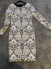 Vince Camuto Black Off White printed dress. With black Back Of Dress  zipper